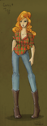 Size: 522x1408 | Tagged: safe, artist:nastylady, carrot top, golden harvest, human, g4, boots, female, humanized, skinny, solo, thin