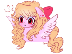 Size: 800x600 | Tagged: safe, artist:tewi-kun, oc, oc only, pegasus, pony, question mark, ribbon