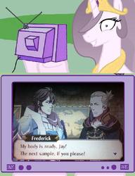 Size: 577x750 | Tagged: safe, princess celestia, princess molestia, g4, exploitable meme, fire emblem, fire emblem awakening, frederick, gay, male, my body is ready, myunit, tv meme