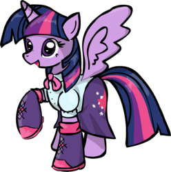Size: 725x732 | Tagged: safe, artist:mrasianhappydude, twilight sparkle, alicorn, pony, equestria girls, g4, clothes, equestria girls outfit, equestria girls ponified, female, mare, ponified, simple background, solo, transparent background, twilight sparkle (alicorn)