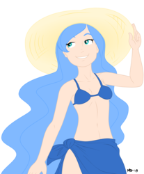 Size: 6000x7229 | Tagged: safe, artist:megasweet, artist:silveralchemistpony, princess luna, human, g4, absurd resolution, breasts, delicious flat chest, female, flatuna, humanized, sarong, simple background, solo, transparent background, vector