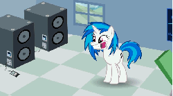 Size: 904x508 | Tagged: safe, artist:rontoday2012, dj pon-3, vinyl scratch, g4, a day at the dentist, animated, female, teeth, wub