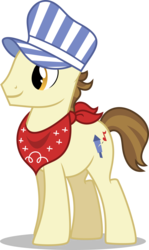 Size: 6250x10497 | Tagged: safe, artist:chainchomp2, steamer, earth pony, pony, g4, mmmystery on the friendship express, absurd resolution, background pony, bandana, hat, male, simple background, solo, stallion, transparent background, vector