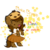 Size: 500x500 | Tagged: safe, artist:akirabk, oc, oc only, oc:cookie crumble, food pony, original species, bipedal, clothes, cookie, cute, eyes closed, girl scout, happy, micro, open mouth, smiling, solo, stars