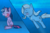 Size: 1800x1200 | Tagged: safe, artist:jakethespy, trixie, twilight sparkle, g4, bubble, colors:crowley, underwater