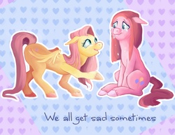 Size: 3000x2313 | Tagged: safe, artist:cocoaowls, fluttershy, pinkie pie, g4, comforting, crying, female, lesbian, pinkamena diane pie, sad, ship:flutterpie, shipping, unshorn fetlocks