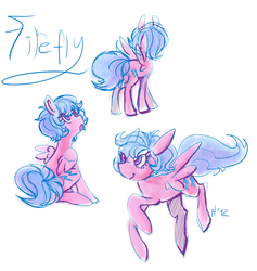 Size: 2492x2628 | Tagged: safe, artist:rendoas, firefly, pegasus, pony, g1, g4, colored sketch, g1 to g4, generation leap, sketch