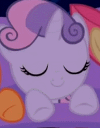 Size: 142x181 | Tagged: safe, screencap, sweetie belle, pony, g4, stare master, animated, blinking, cropped, female, gif, hush now quiet now, solo focus