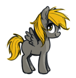 Size: 680x700 | Tagged: safe, artist:evo, artist:purmu, derpy hooves, g4, colored, female, filly, solo