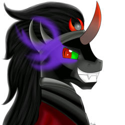 Size: 2000x2000 | Tagged: safe, artist:dragonfoorm, king sombra, g4, bust, male, simple background, solo, transparent background