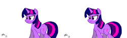 Size: 1280x384 | Tagged: safe, artist:chir-miru, twilight sparkle, pony, unicorn, g4, 3d, double vision, explicit source, unicorn twilight