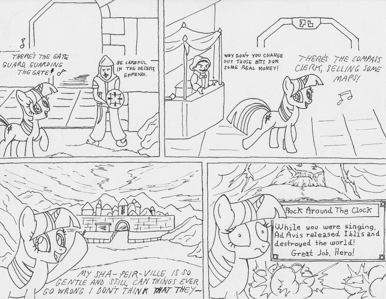 Shapeir #328314 - safe, artist:the-ross, twilight sparkle, g4, iblis, quest for ...