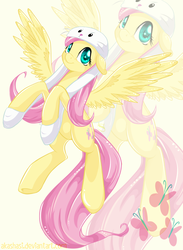 Size: 1100x1500 | Tagged: safe, artist:akashasi, fluttershy, g4, bunny ears, female, hat, solo
