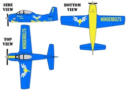 Size: 1000x773 | Tagged: safe, artist:alicorn_avionics, aircraft, barely pony related, customized toy, plane, rc plane, t-28, t-28 trojan, wonderbolts