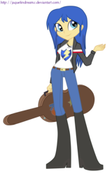 Size: 1144x1791 | Tagged: dead source, source needed, safe, artist:jaquelindreamz, flash sentry, equestria girls, g4, guitar centered, boots, brad, clothes, eqg promo pose set, equestria guys, female, flare warden, guitar, jacket, pants, rule 63, shoes, solo, vector