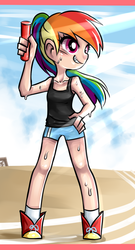 Size: 700x1300 | Tagged: safe, artist:chch, rainbow dash, human, g4, ground, humanized