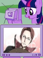 Size: 511x700 | Tagged: safe, twilight sparkle, g4, exploitable meme, fire emblem, fire emblem awakening, glasses, laurent, shipping, tv meme