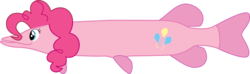 Size: 800x238 | Tagged: safe, artist:cloudshadezer0, pinkie pie, fish, pike (fish), g4, female, fishified, pinkie pike, simple background, solo, species swap, transparent background