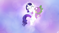 Size: 1920x1080 | Tagged: safe, artist:jave-the-13, rarity, spike, g4, female, male, ship:sparity, shipping, spikelove, straight, vector, wallpaper