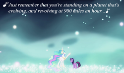 Size: 886x526 | Tagged: safe, princess celestia, twilight sparkle, g4, monty python, monty python's the meaning of life