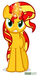 Size: 5145x10426 | Tagged: safe, artist:flash-draw, sunset shimmer, pony, unicorn, g4, absurd resolution, angry, female, magic, mare, simple background, solo, transparent background, vector