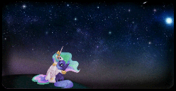 Size: 1096x570 | Tagged: dead source, safe, artist:rizcifra, princess celestia, princess luna, alicorn, pony, g4, .swf in source, animated, duo, female, night, night sky, royal sisters, s1 luna, shooting star, sisters, stargazing, stars