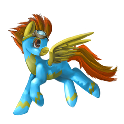 Size: 2000x2000 | Tagged: safe, artist:redember00, spitfire, pegasus, pony, g4, female, goggles, simple background, solo, white background, wonderbolts uniform