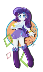 Size: 1789x3000 | Tagged: safe, artist:danmakuman, rarity, human, equestria girls, g4, abstract background, boots, clothes, cute, female, raribetes, shoes, simple background, skirt, solo, transparent background