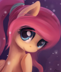 Size: 1350x1600 | Tagged: safe, artist:ajvl, fluttershy, pegasus, pony, g4, alternate hairstyle, female, high ponytail, ponytail, solo