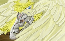 Size: 1280x800 | Tagged: safe, artist:mlle-honey, armor, calhoun, hero's duty, ponified, wreck-it ralph