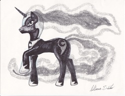 Size: 3344x2552 | Tagged: safe, artist:lillium2104, nightmare moon, g4, traditional art
