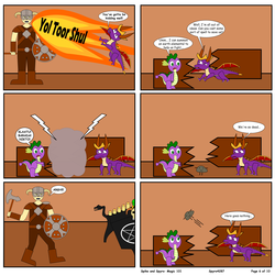 Size: 6933x6933 | Tagged: safe, artist:spyro4287, spike, g4, absurd resolution, comic, crossover, skyrim, spyro the dragon, spyro the dragon (series), the elder scrolls