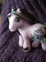 Size: 768x1024 | Tagged: safe, artist:beangrrrl, earth pony, pony, g3, 2009, count von count, customized toy, female, irl, mare, photo, sesame street, toy