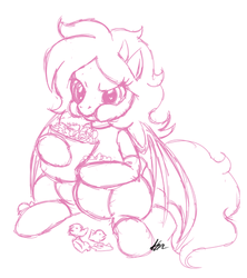 Size: 500x563 | Tagged: artist needed, safe, oc, oc only, bat pony, pony, mulp, popcorn