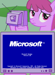 Size: 438x600 | Tagged: safe, berry punch, berryshine, g4, exploitable meme, microsoft, microsoft windows, tv meme, windows 2.03