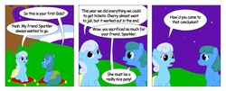 Size: 1332x540 | Tagged: safe, artist:t-brony, bluebird happiness, linky, shoeshine, earth pony, pegasus, pony, comic:friendship is tragic, g4, background pony, comic, comic sans, duo, female, mare, night, speech bubble