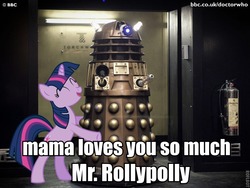 Size: 717x538 | Tagged: safe, twilight sparkle, pony, unicorn, fanfic:the many secret origins of scootaloo, g4, dalek, doctor who, fanfic, fanfic art, hug