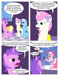 Size: 2103x2703 | Tagged: safe, artist:t-brony, amethyst star, linky, pinkie pie, shoeshine, sparkler, twinkleshine, comic:friendship is tragic, g4, comic, comic sans, moondancer (tragic)