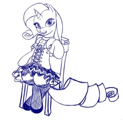 Size: 811x792 | Tagged: safe, artist:btbunny, rarity, g4, clothes, female, fishnet stockings, solo