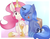 Size: 990x765 | Tagged: safe, artist:sallymon, princess celestia, princess luna, pony, g4, anime, cewestia, cute, filly, happy, pink-mane celestia, woona, younger