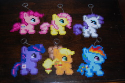 Size: 3008x2000 | Tagged: safe, applejack, fluttershy, pinkie pie, rainbow dash, rarity, twilight sparkle, g4, mane six, perler