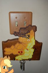 Size: 1024x1540 | Tagged: safe, applejack, g4, key, light switch, perler beads, photo