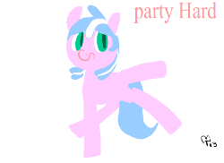 Size: 500x364 | Tagged: safe, oc, oc only, earth pony, pony, animated, blank flank, party hard, wat