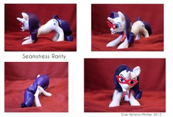 Size: 1800x1224 | Tagged: safe, artist:miirufae, rarity, g4, customized toy, glasses, irl, photo, sculpture