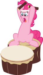 Size: 3451x6000 | Tagged: safe, artist:masem, idw, pinkie pie, g4, absurd resolution, drums, idw showified, musical instrument, simple background, taiko, transparent background, vector