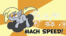 Size: 1024x562 | Tagged: safe, artist:sauec, derpy hooves, pegasus, pony, g4, cloud, female, mare, solo, stormcloud, wingless