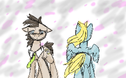Size: 1537x958 | Tagged: safe, artist:ninja-neko-aru, derpy hooves, doctor whooves, time turner, pegasus, pony, g4, animated, female, male, mare, ship:doctorderpy, shipping, straight, windswept mane