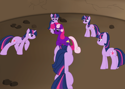 Size: 4960x3508 | Tagged: safe, artist:poppi379, twilight sparkle, oc, oc:starlight shadow, crisis equestria, g4, fight