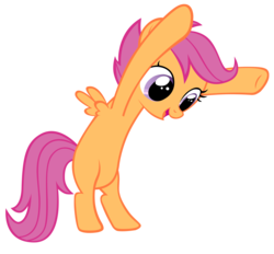 Size: 7529x6997 | Tagged: safe, artist:scritchy, scootaloo, pegasus, pony, g4, the show stoppers, absurd resolution, belly, bipedal, female, simple background, solo, transparent background, vector