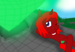 Size: 825x566 | Tagged: safe, artist:cocoasnowflakes, pony, knuckles the echidna, male, ponified, solo, sonic the hedgehog (series)